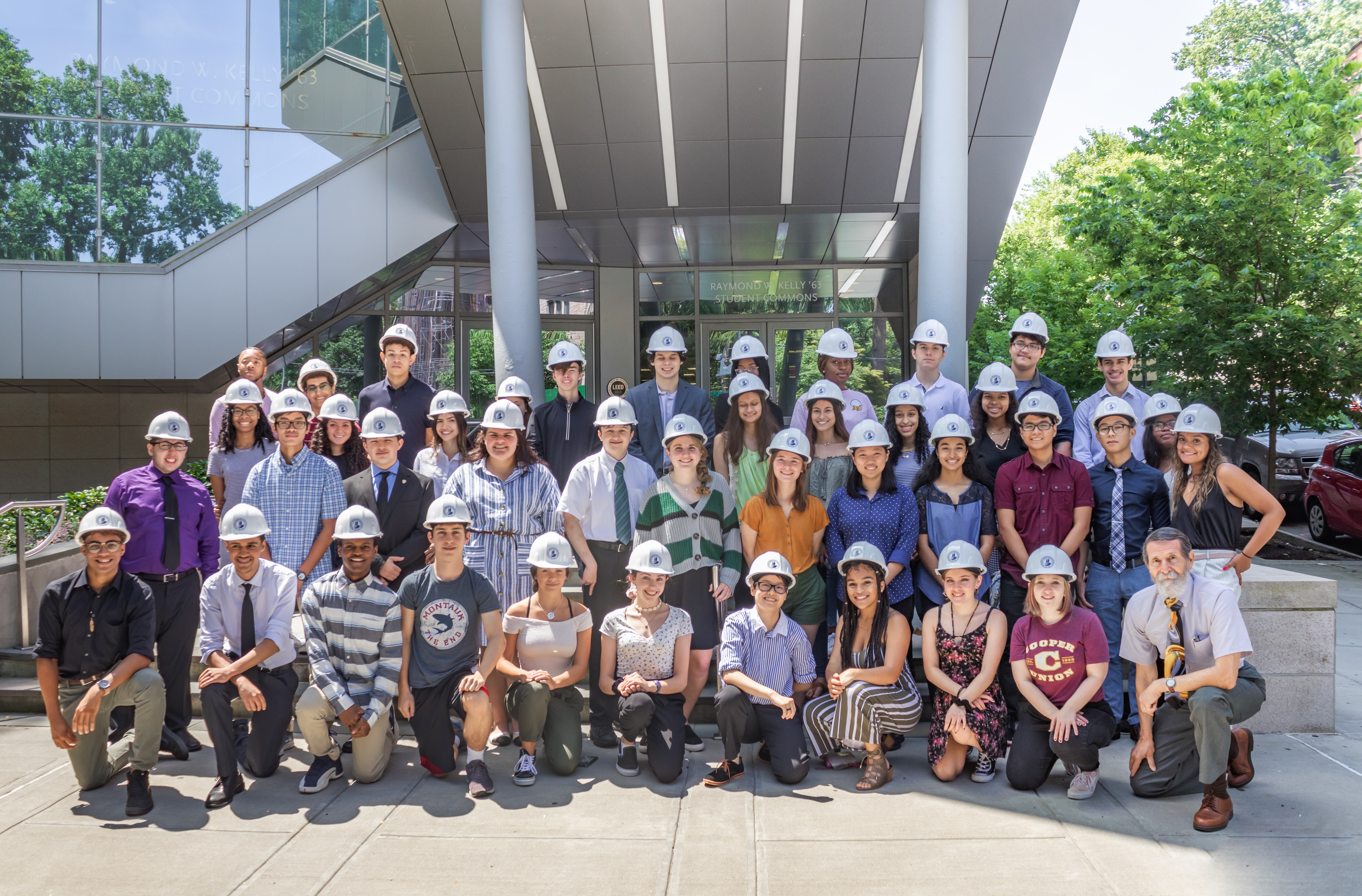 Summer Engineering Awareness Program Students in group photo in front of Kelly Commons