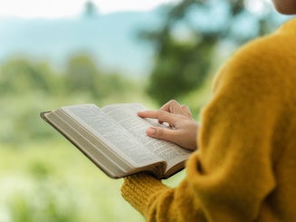 Bible study concept showcasing peace, hope, spirituality and religion
