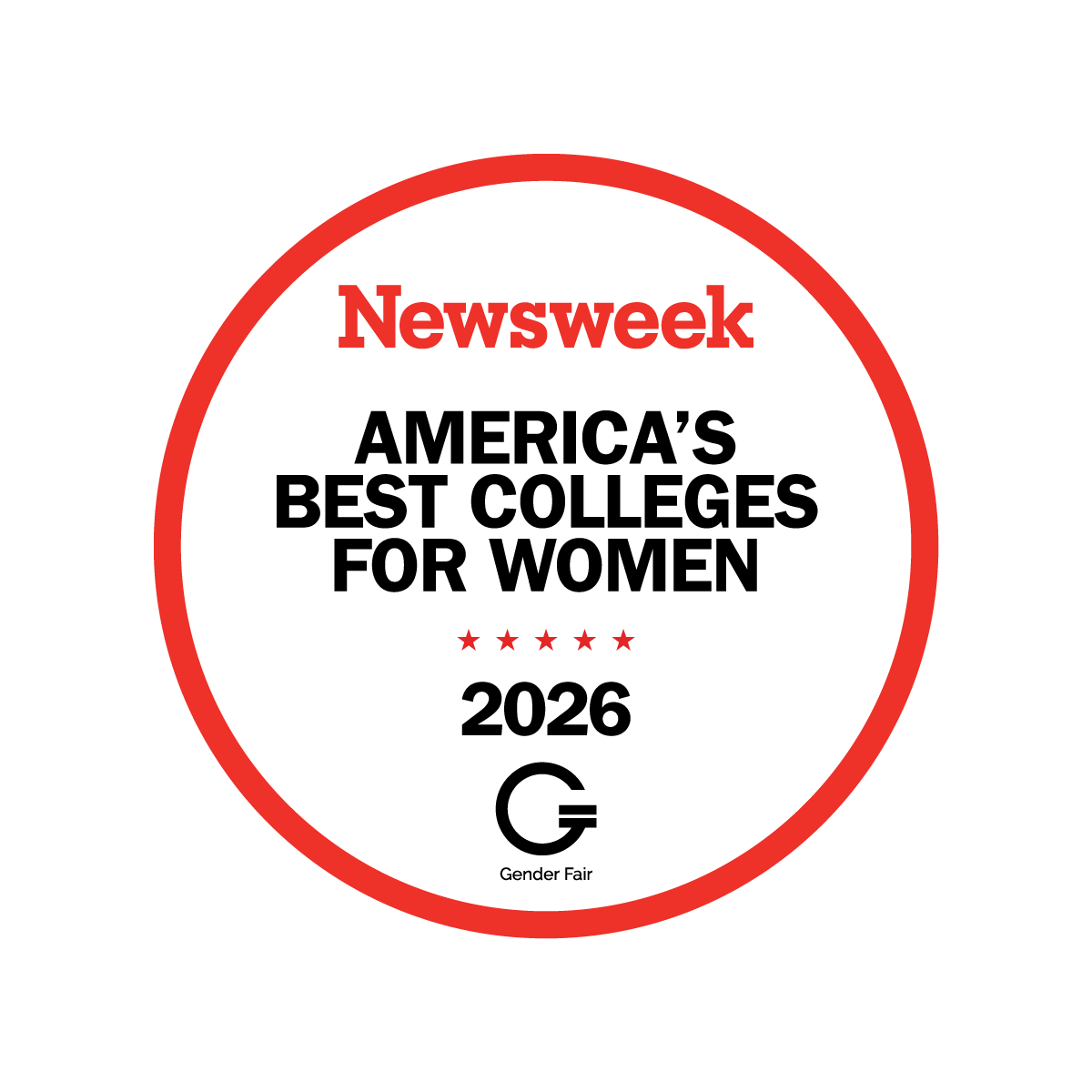 Newsweek badge recognizing Manhattan University as one of America's Best Colleges for Women in 2026