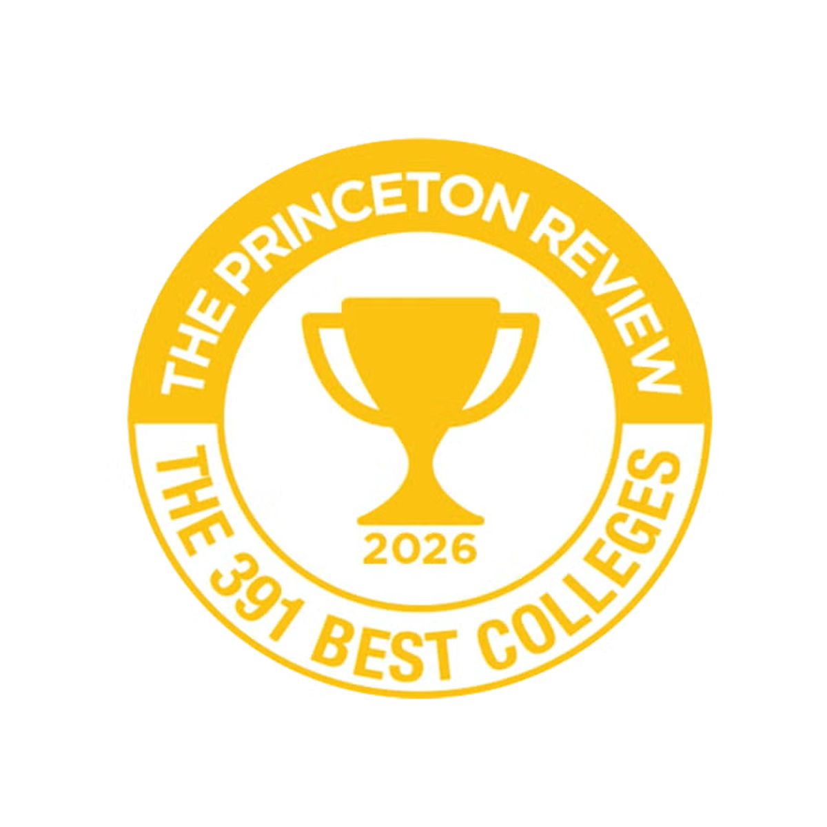 The Princeton Review badge recognizing Manhattan University in its Best Colleges guide for 2026