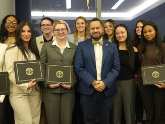 The 2024 Inductees to Pi Sigma Alpha with distinguished alumnus State Senator José M. Serrano