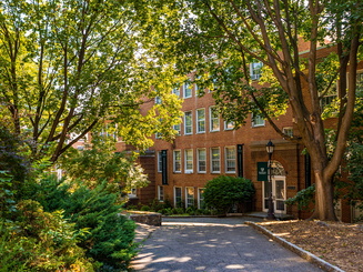 View of campus in the fall at Manhattan Univeristy
