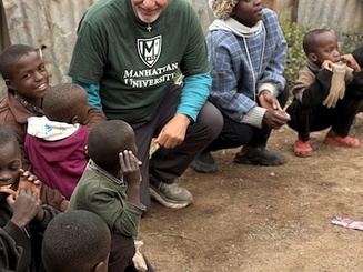 Image of Brother Augustine (Gus) Nicoletti, FSC, D.Min., Ed.D. in Kenya in support of a Lasallian charitable organization, The Centre of Love Foundation (TCOLF)