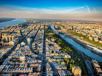 Aerial photograph of the Bronx