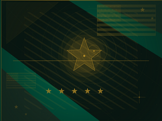 Graphic depicting stars and flag