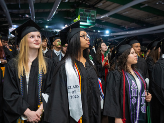 Manhattan University students at Commencement
