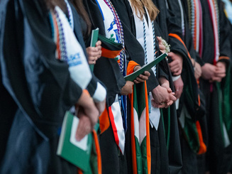 Image of Manhttan University standing undergraduates at Commencement