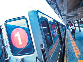 the 1 train at a train station