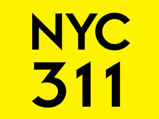 black and yellow logo for NYC 311