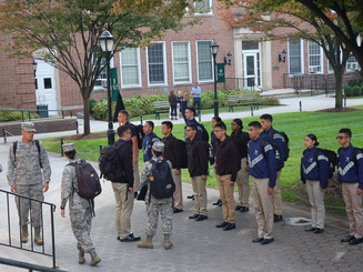 Outdoor photo with cadets from Detachment 560