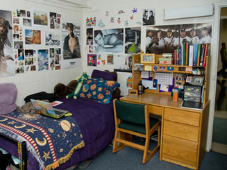 a typical dorm room in Jasper Hall