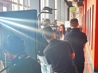 Manhattan University students shooting a commerical.