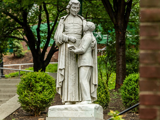 Statue of St. John Baptist de La Salle at Manhattan University