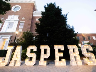 Sign outside of Reunion Weekend that Says Jaspers