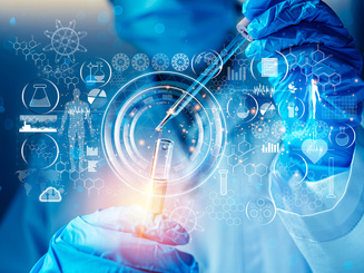 Genetic research and biotech science concept