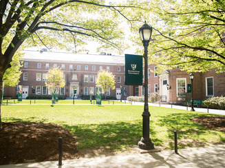Manhattan University campus on quad
