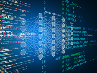 Machine learning , artificial intelligence, ai, deep learning blockchain neural network concept.