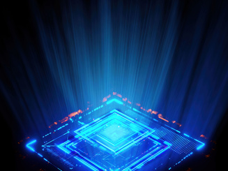 3D rendering of Computer Processors CPU and GPU concept