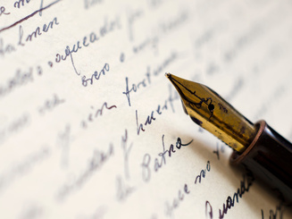 Close-Up of a Fountain Pen on Handwritten Document