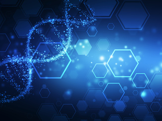 illustration of DNA sequence and some auxiliary graphics