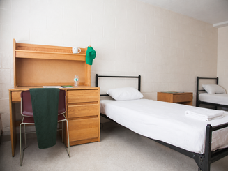 Interior image of a Jasper Hall room