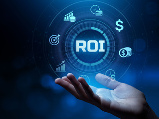 ROI Return on investment Financial trading Business concept.