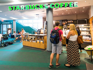 Image of Starbuck's on the Manhattan University campus