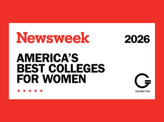 Newsweek 2026 America’s Best Colleges for Women recognition graphic, featuring the Newsweek and Gender Fair logos.