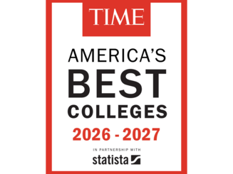 TIME America’s Best Colleges 2026–2027 ranking graphic featuring a graduation cap and Statista partnership branding.