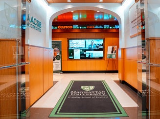 Entrance to the O'Malley School of Business at Manhattan University