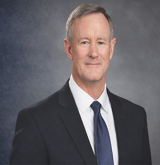 Admiral William H. McRaven speaking at Manhattan University in April 2026