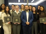 The 2024 Inductees to Pi Sigma Alpha with distinguished alumnus State Senator José M. Serrano