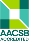 AACSB International accredited logo representing global business education quality standards