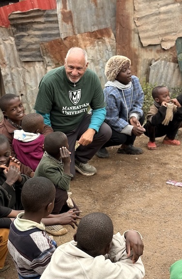 Image of Brother Augustine (Gus) Nicoletti, FSC, D.Min., Ed.D. in Kenya in support of a Lasallian charitable organization, The Centre of Love Foundation (TCOLF)