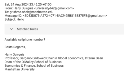 text from a phishing scam screenshot