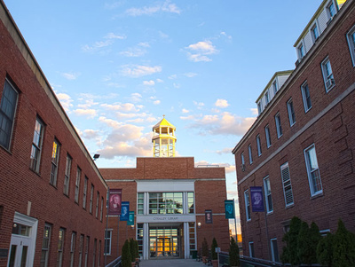 The front doors and exterior of buildings on campus