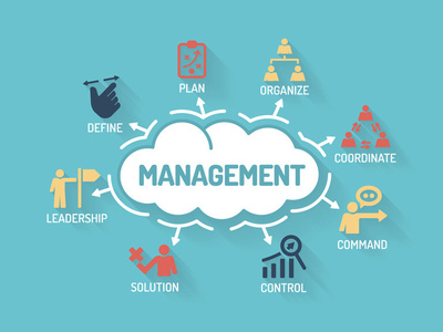 graphic diagram of how management integrates with other skills
