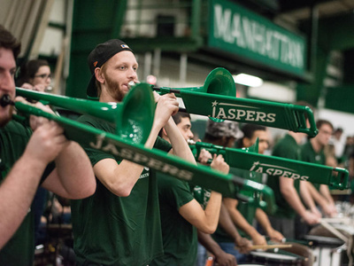 members of the Pep Band play together