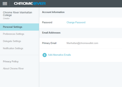 screenshot of the chrome river app dashboard