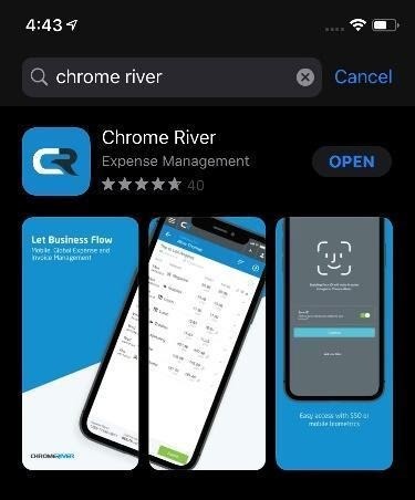 the chrome river app in the apple app store