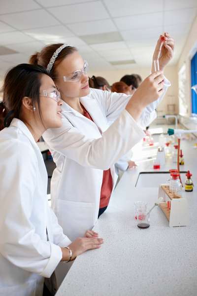 Students working in chemistry lab
