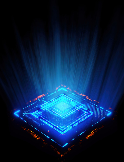 3D rendering of Computer Processors CPU and GPU concept