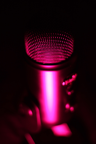 Black Condenser Microphone With Red Lighting