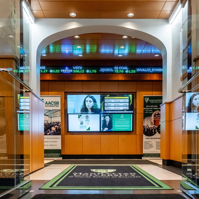 Entrance to the O'Malley School of Business at Manhattan University
