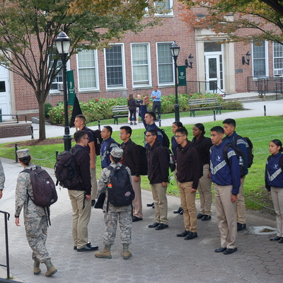Outdoor photo with cadets from Detachment 560