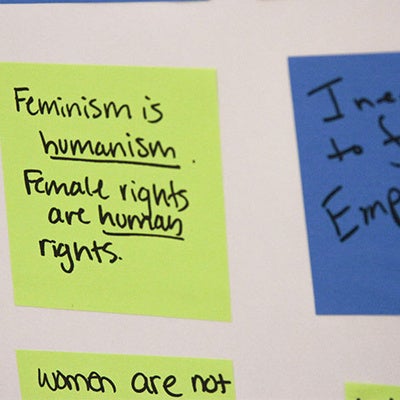 multicolored notes with affirmations about human rights