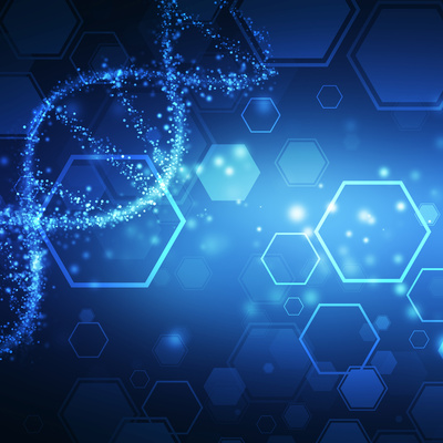 illustration of DNA sequence and some auxiliary graphics