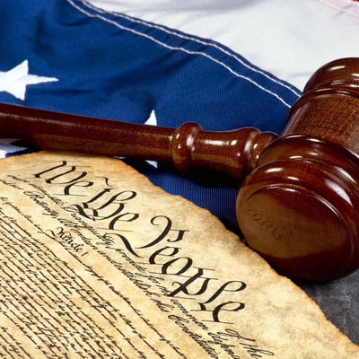 Picture of the US Constitution and a gavel